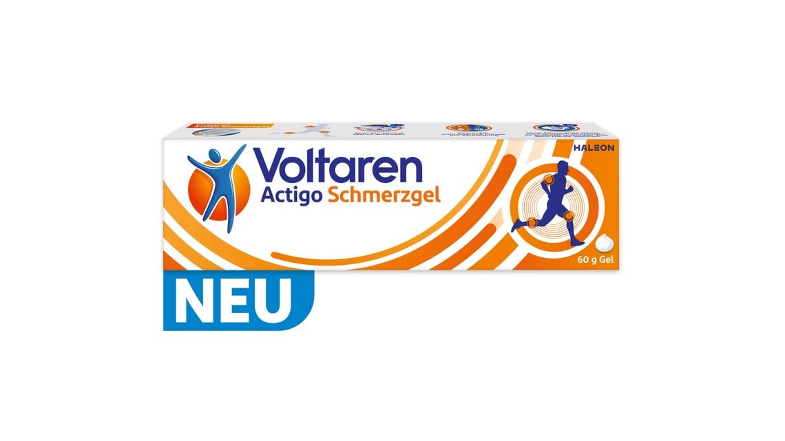 Voltaren Actigo Schmerzgel:<br/> Beschleunigt die Heilung, lindert die Schmerzen